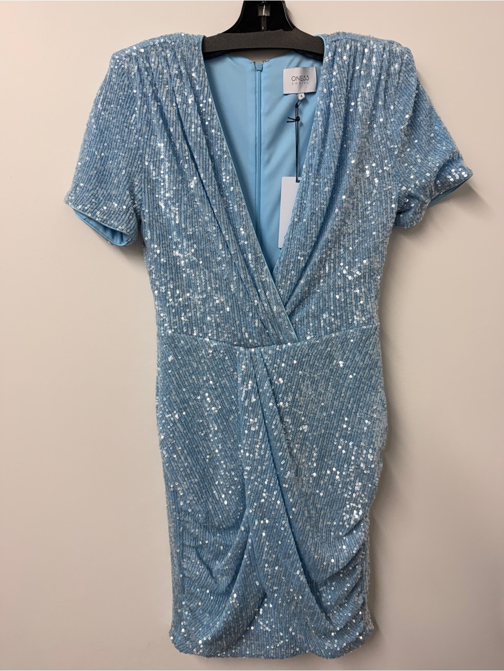 One33 Social Light Blue Sequin Mini Dress